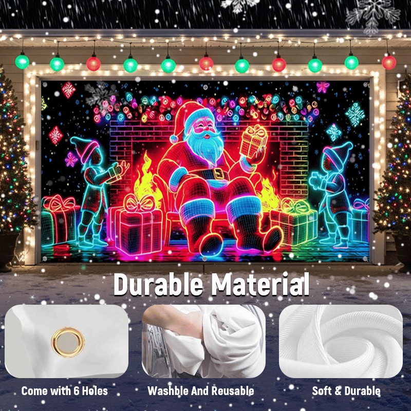 🔥Last Day 49% Off🎅Christmas Garage Door Cover Banner