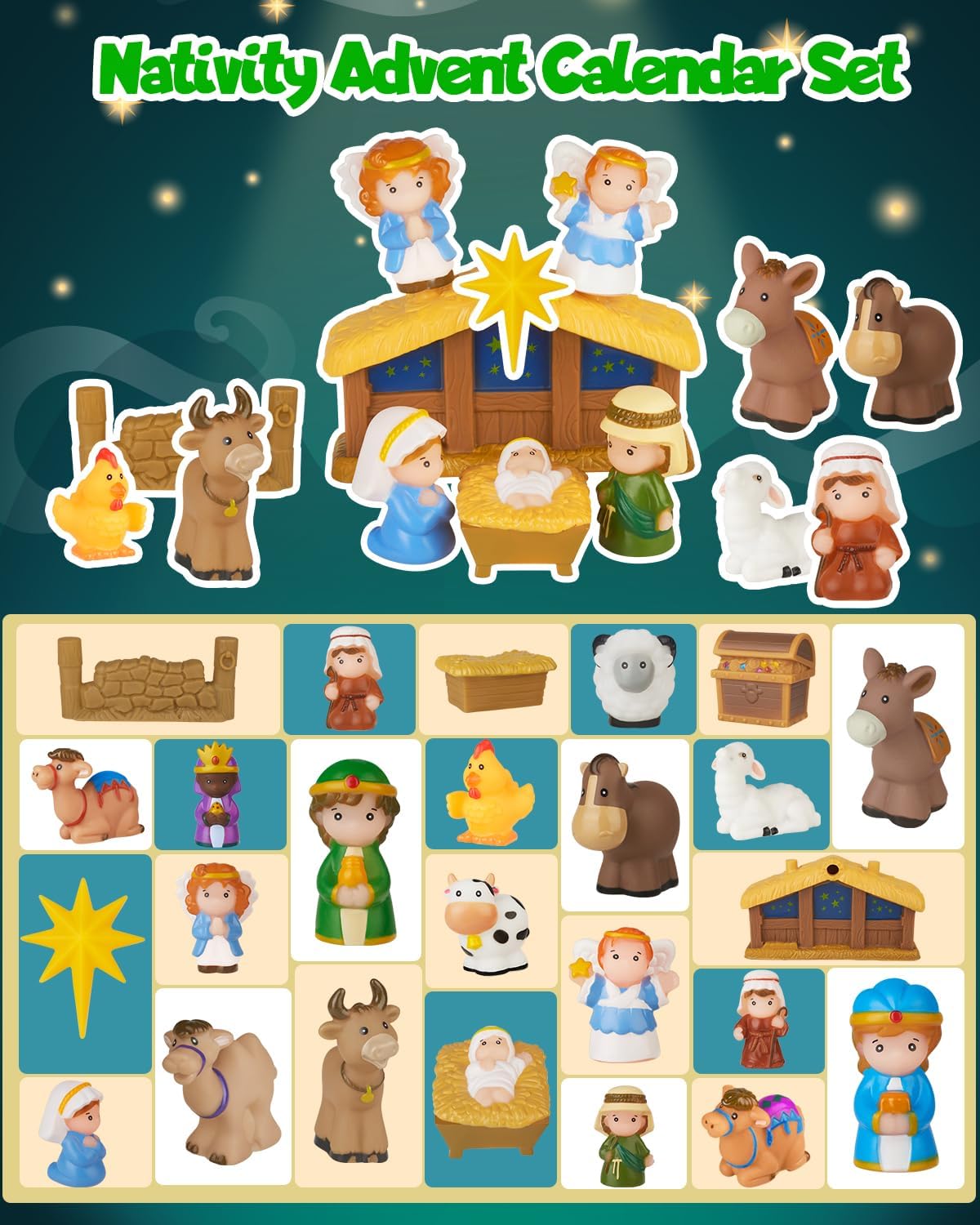 🎄🏆 2025 Nativity Advent Calendar (25pcs) 💯NONTOXIC & ODORLESS