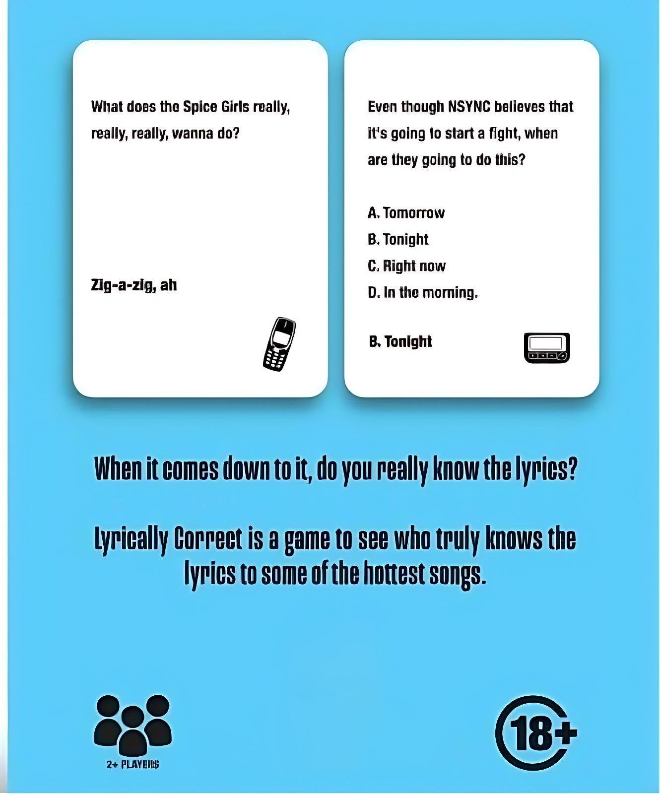 90s & 00s Music Game Cards | Lyrics Pop Quiz Pop Quiz 90s & 2000s Edition Music Trivia Game🎤