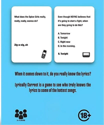 90s & 00s Music Game Cards | Lyrics Pop Quiz Pop Quiz 90s & 2000s Edition Music Trivia Game🎤