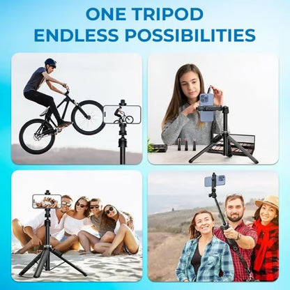 📹📱2-in-1 Tripod & Selfie Stick - Master Every Move.