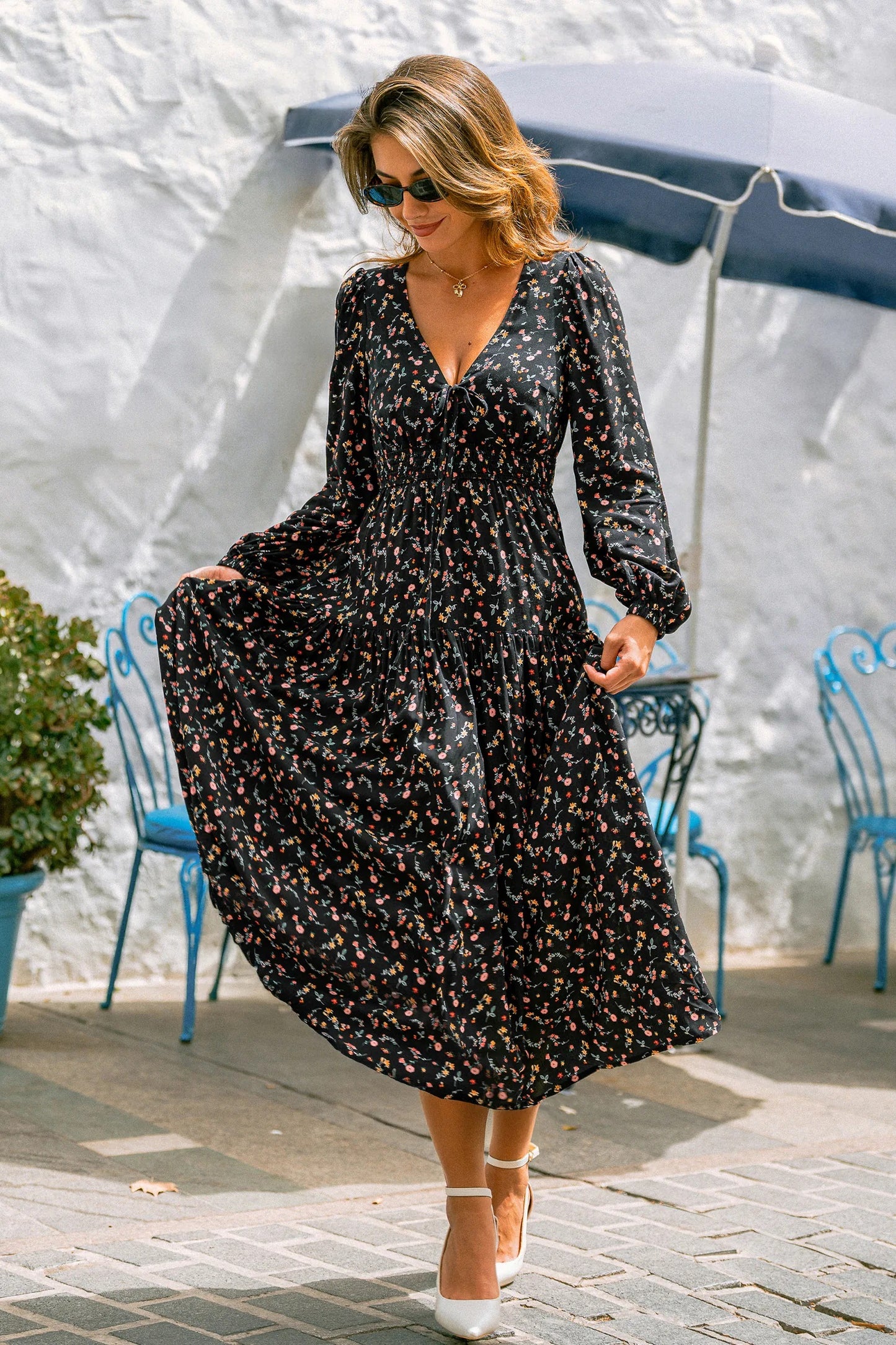 Dark Bloom Floral Maxi Dress