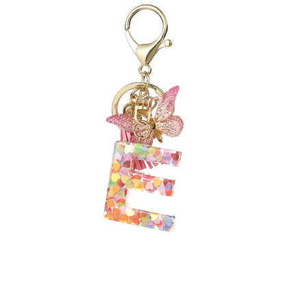 🔥Butterfly Letter Keychain Tassel Design Vibrant Durable Lightweight Gift