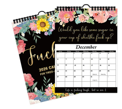 🏆Hot Sale⚡2026 Calendar For Tired-Ass Women - Humorous Daily Planner with Relatable Quotes. Stress-Relief Organizer for Busy Moms. Working Women & Burnout Ladies