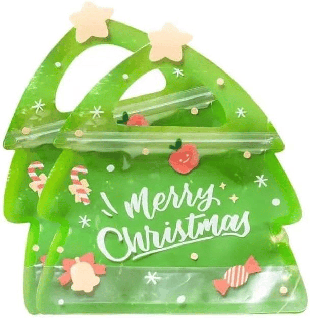 🎄Christmas Treat Bags. Kids Xmas Sealable Bags With Handle 10 PCS❄️