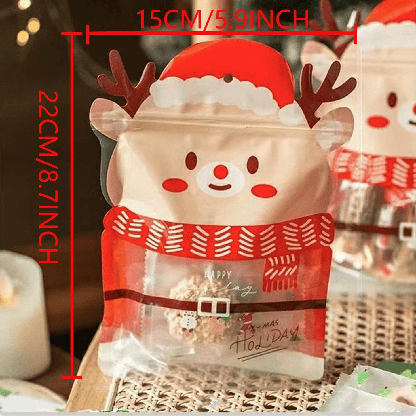 🎄Christmas Treat Bags. Kids Xmas Sealable Bags With Handle 10 PCS❄️