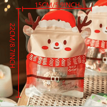 🎄Christmas Treat Bags. Kids Xmas Sealable Bags With Handle 10 PCS❄️