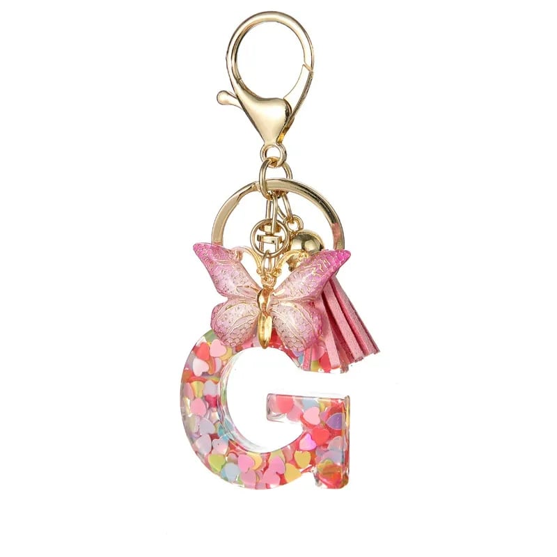 🔥Butterfly Letter Keychain Tassel Design Vibrant Durable Lightweight Gift