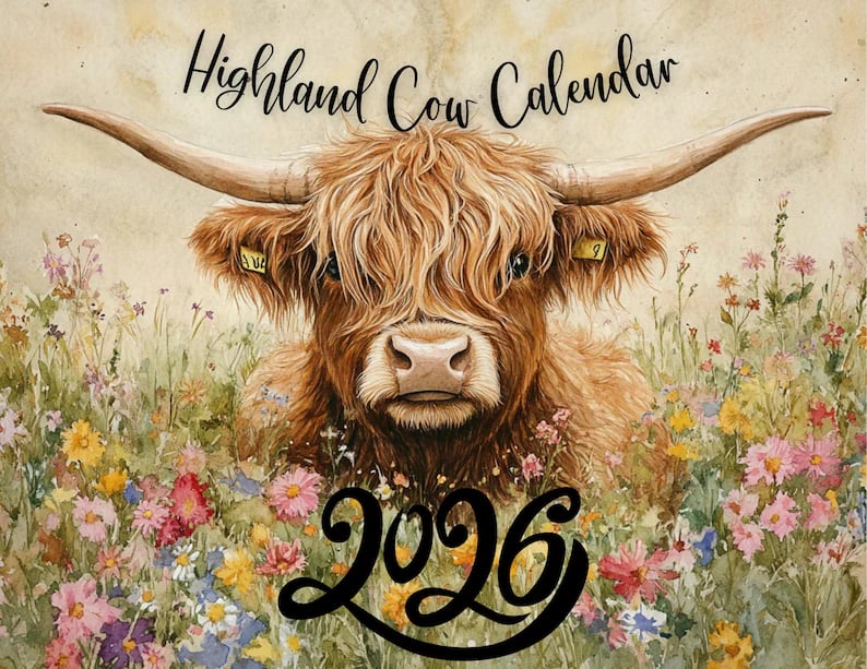 🏆Flash Sale⚡ 10K+ SOLD! Almost Gone-🐮Highland Cow Calendar 2026 📅