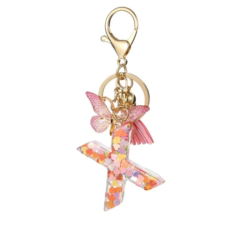 🔥Butterfly Letter Keychain Tassel Design Vibrant Durable Lightweight Gift