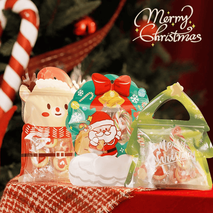 🎄Christmas Treat Bags. Kids Xmas Sealable Bags With Handle 10 PCS❄️