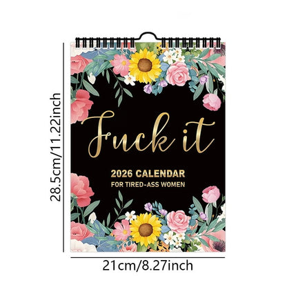 🏆Hot Sale⚡2026 Calendar For Tired-Ass Women - Humorous Daily Planner with Relatable Quotes. Stress-Relief Organizer for Busy Moms. Working Women & Burnout Ladies