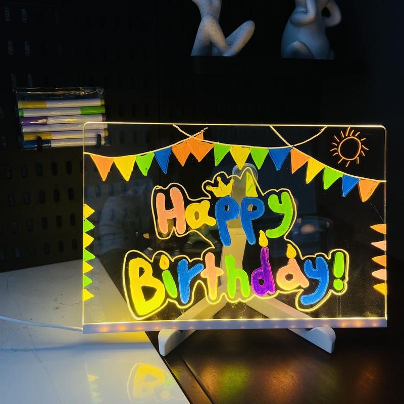 🖊️ Spark Creativity Instantly - ✨ Acrylic LED Message Board - For Vibrant. Endless Expression!
