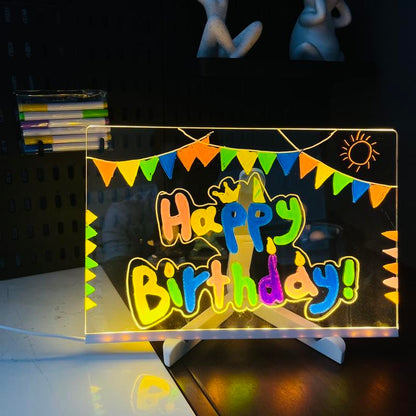 🖊️ Spark Creativity Instantly - ✨ Acrylic LED Message Board - For Vibrant. Endless Expression!