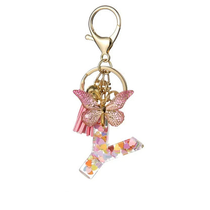 🔥Butterfly Letter Keychain Tassel Design Vibrant Durable Lightweight Gift