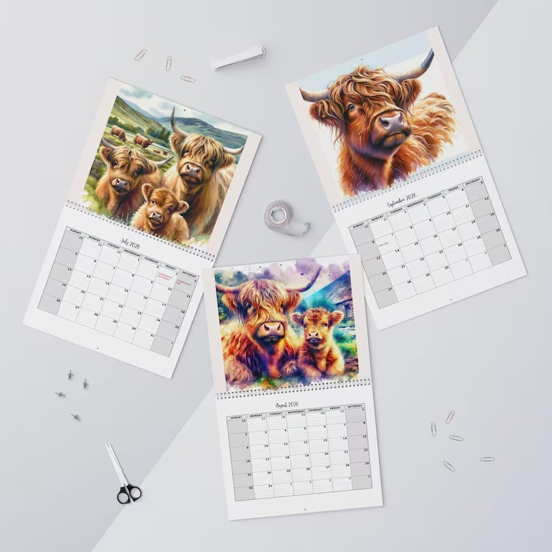 🏆Flash Sale⚡ 10K+ SOLD! Almost Gone-🐮Highland Cow Calendar 2026 📅
