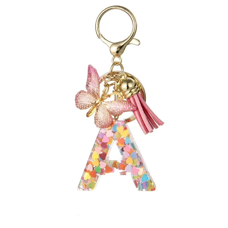 🔥Butterfly Letter Keychain Tassel Design Vibrant Durable Lightweight Gift