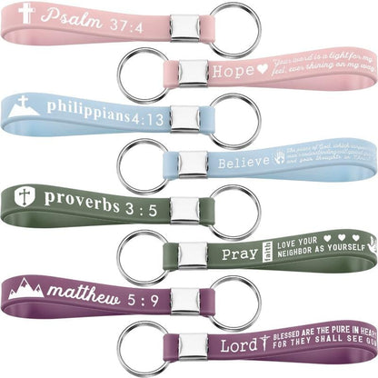 🔥✨24/36/100Pcs Bible Verse Keychain Christian Trendy Keychain Wristlet