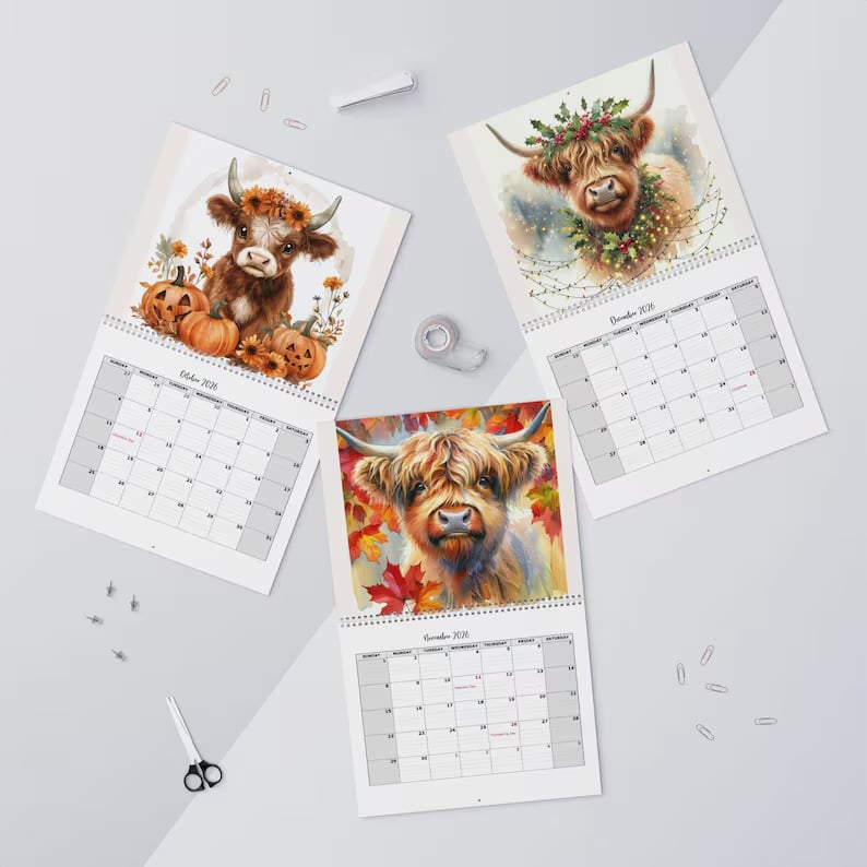 🏆Flash Sale⚡ 10K+ SOLD! Almost Gone-🐮Highland Cow Calendar 2026 📅