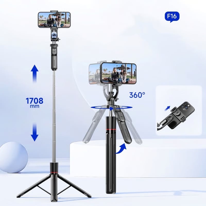 📹📱2-in-1 Tripod & Selfie Stick - Master Every Move.