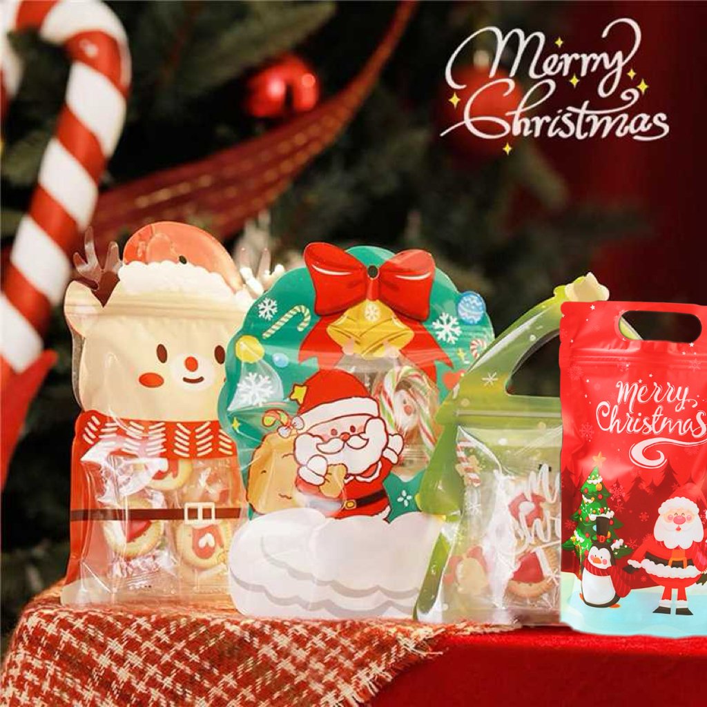 🎄Christmas Treat Bags. Kids Xmas Sealable Bags With Handle 10 PCS❄️