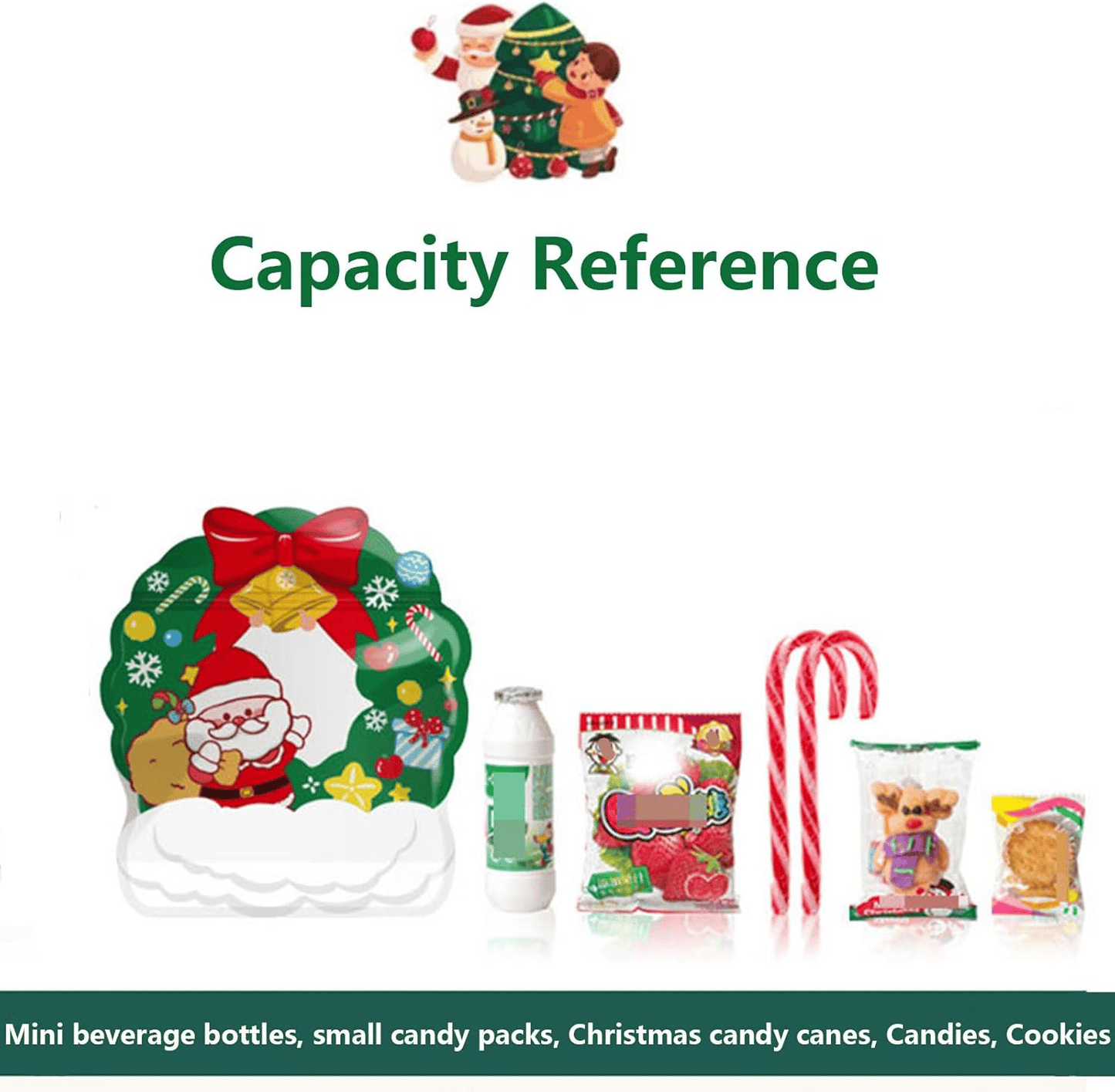 🎄Christmas Treat Bags. Kids Xmas Sealable Bags With Handle 10 PCS❄️