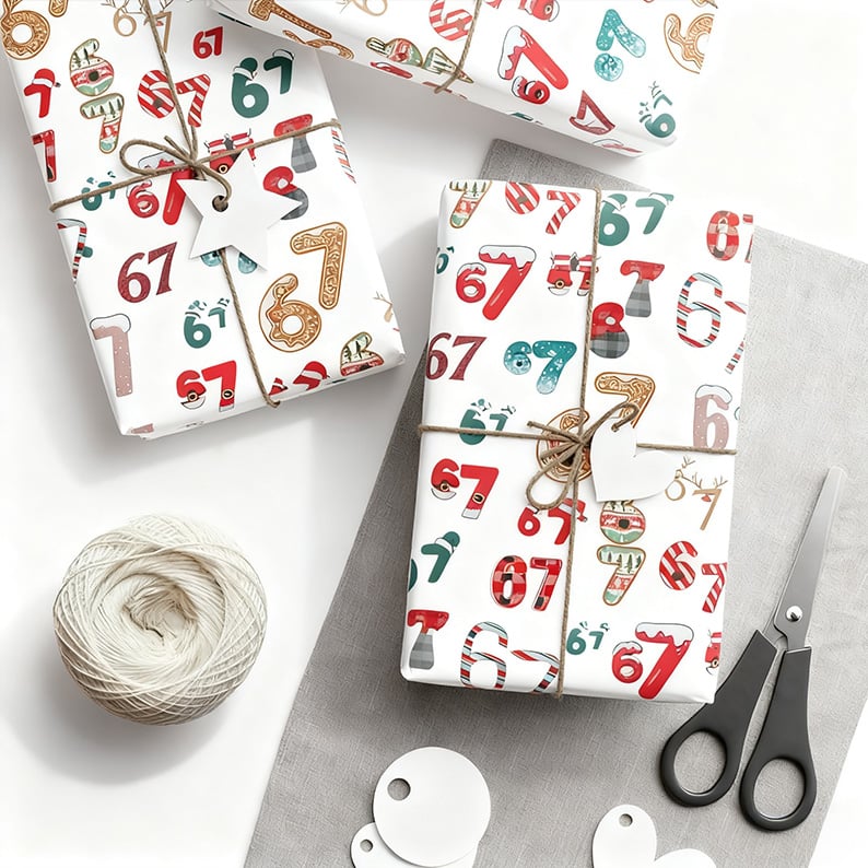 🔥LAST DAY 50% OFF - 🎁67 Meme Christmas Gift Wrap – Wrap Your Presents in Viral Holiday Fun 🎄