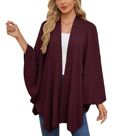 🔥Elegant Shawl Wraps Soft Open Front Poncho Sweater