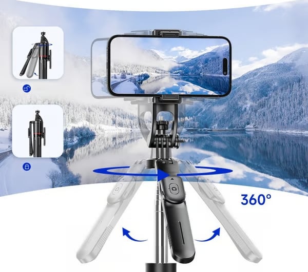 📹📱2-in-1 Tripod & Selfie Stick - Master Every Move.