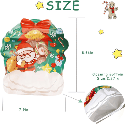 🎄Christmas Treat Bags. Kids Xmas Sealable Bags With Handle 10 PCS❄️