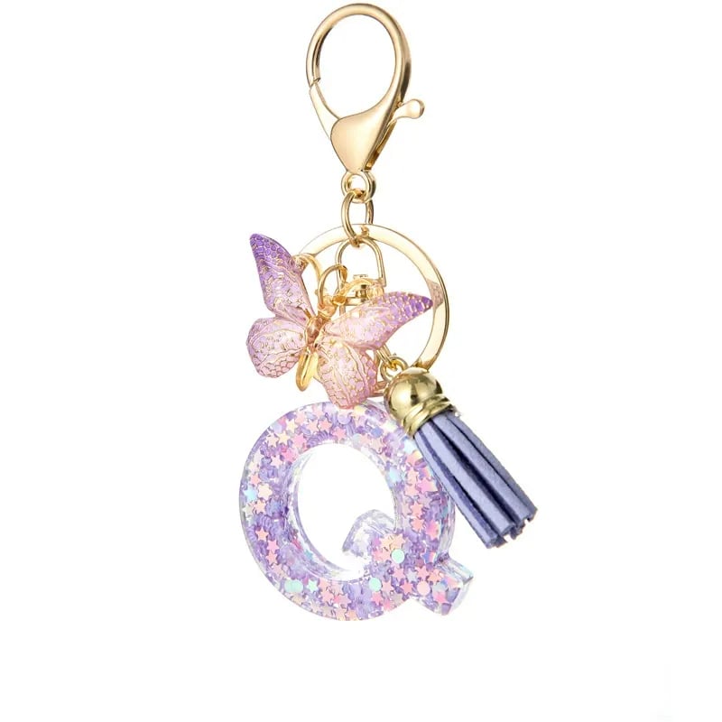 🔥Butterfly Letter Keychain Tassel Design Vibrant Durable Lightweight Gift
