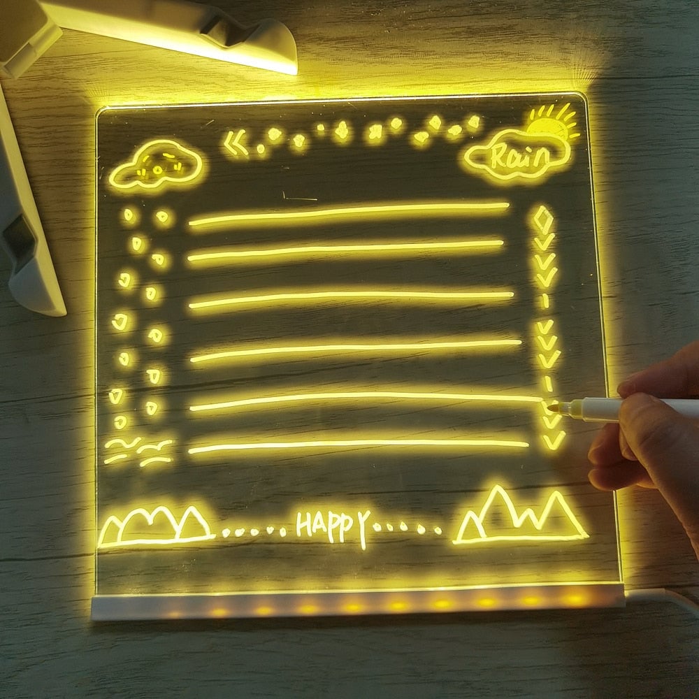 🖊️ Spark Creativity Instantly - ✨ Acrylic LED Message Board - For Vibrant. Endless Expression!