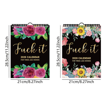 🏆Hot Sale⚡2026 Calendar For Tired-Ass Women - Humorous Daily Planner with Relatable Quotes. Stress-Relief Organizer for Busy Moms. Working Women & Burnout Ladies