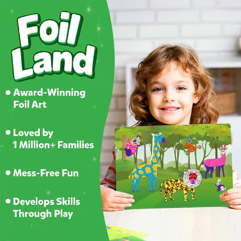 🏆Flash Sale⚡ 50K+ SOLD!💥Foil Art & Craft Activity 🤲💓No Mess Art Kit