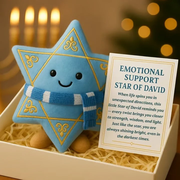 🔥Crafted by Hand-✨Hanukkah Emotional Support Plush with Gift Card💌
