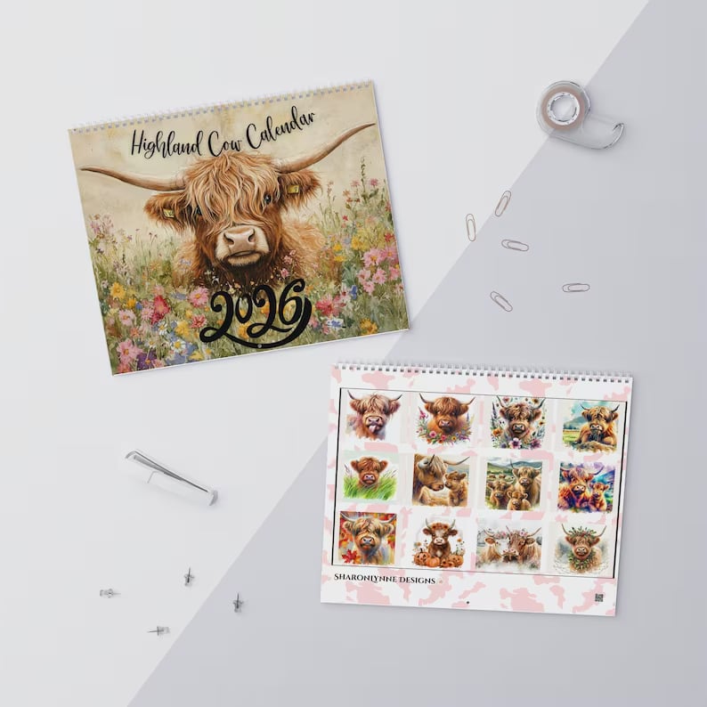🏆Flash Sale⚡ 10K+ SOLD! Almost Gone-🐮Highland Cow Calendar 2026 📅